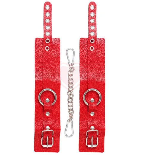 Оковы на ноги с люверсами Pecado BDSM красные фото 4