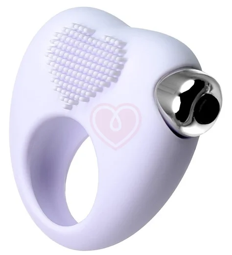 Виброкольцо сердечко для продления полового акта Jos Moys белое фото 2
