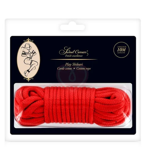 Хлопковая верёвка Sweet Caress для бондажа 10 м красная фото 2