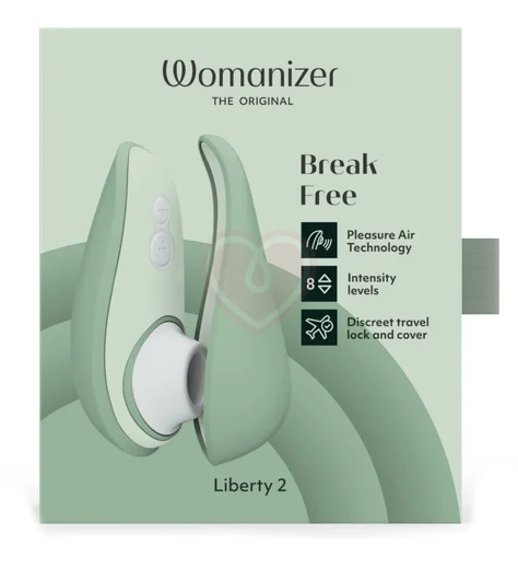 Вакуумный клиторальный стимулятор Womanizer Liberty 2 серо-зеленый фото 7