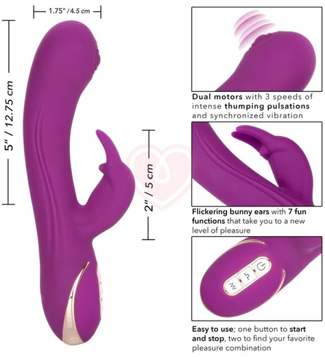 Вибратор-кролик с пульсирующей головкой Signature Thumping Rabbit лиловый фото 5
