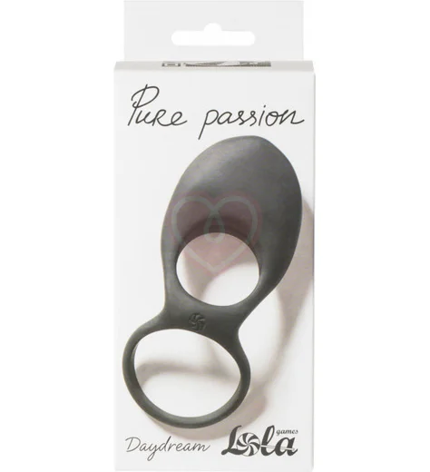 Двойное эрекционное кольцо с вибрацией Pure Passion Daydream чёрное фото 2