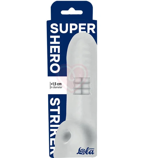 Насадка-удлинитель с отверстием для мошонки Lola Games Super Hero Striker белая фото 8