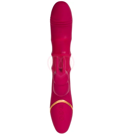 Вибратор с двигающимися кольцами Jos Tenty бордовый фото 2