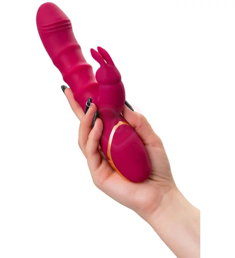 Вибратор с двигающимися кольцами Jos Tenty бордовый фото 5