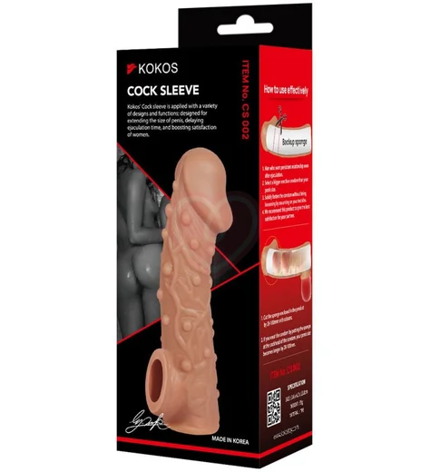 Насадка с пупырышками и отверстием для мошонки Kokos Cock Sleeve CS002-M фото 2