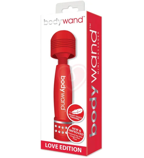 Мини-массажер с кристаллами BodyWand Love Edition красный фото 2