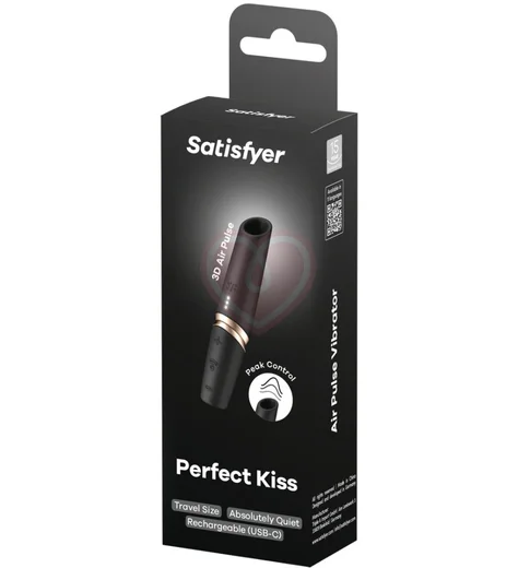 Вакуумно-волновой клиторальный стимулятор помада Satisfyer Perfect Kiss чёрный фото 5