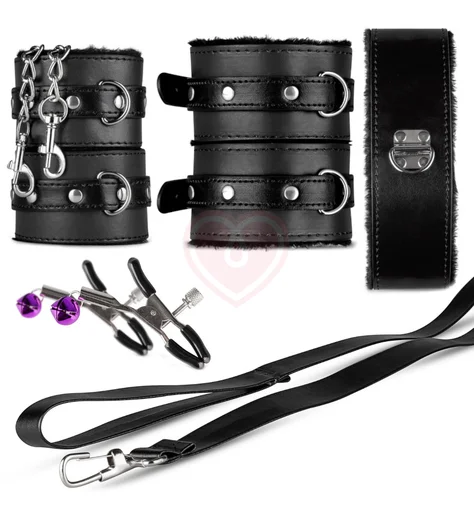 БДСМ-набор из 10 предметов Secret Pleasure Chest Black Fantasy чёрный фото 3