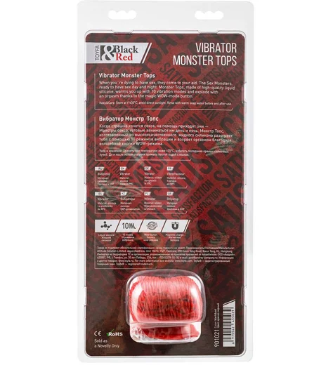 Вибратор на присоске Toyfa Black&Red Monster Tops чёрно-красный фото 9