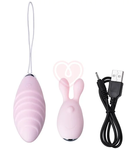 Виброяйцо и вибронасадка на палец Jos Vita пудровая фото 6