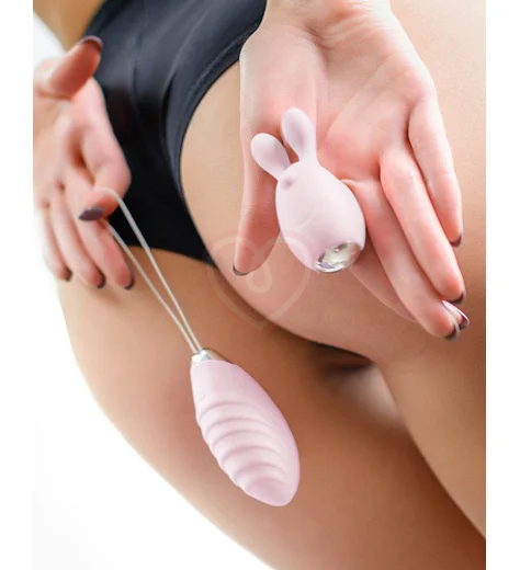 Виброяйцо и вибронасадка на палец Jos Vita пудровая фото 9