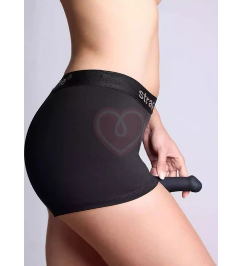 Трусики-боксёры с кольцом для страпона Strap-On-Me Harness Allure чёрные фото 2