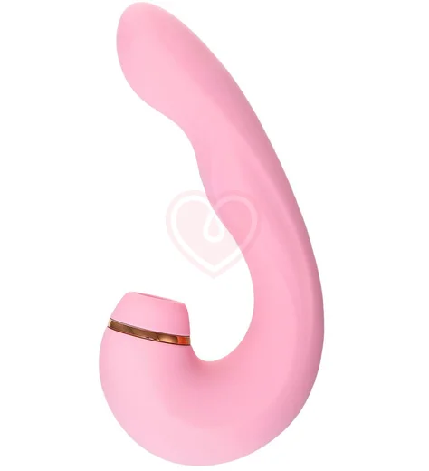 Вибратор с вакуумной стимуляцией клитора Jos Juna розовый фото 6