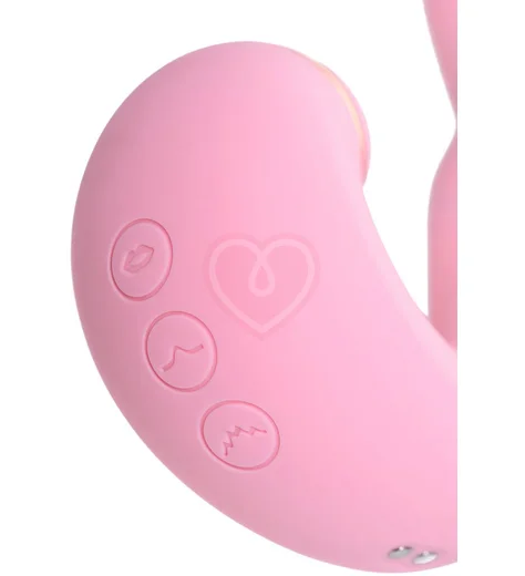 Вибратор с вакуумной стимуляцией клитора Jos Juna розовый фото 8