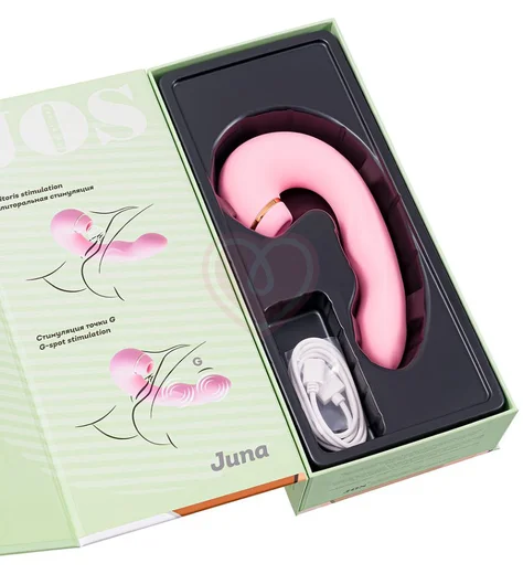 Вибратор с вакуумной стимуляцией клитора Jos Juna розовый фото 11