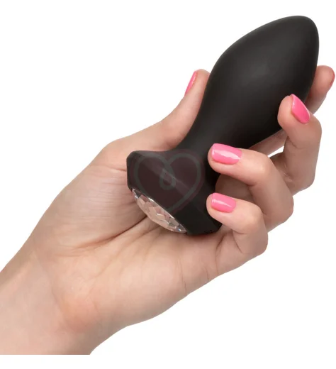 Анальная пробка с кристаллом и вибрацией Power Gem Vibrating Crystal Probe черная фото 3
