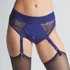 Кружевной пояс для страпона с подвязками Strap-On-Me Harness Lingerie Diva синий фото 4