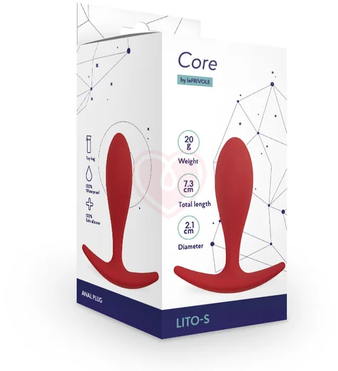 Средняя анальная пробка анатомической формы Lito Le Frivole вишнёвого цвета фото 2