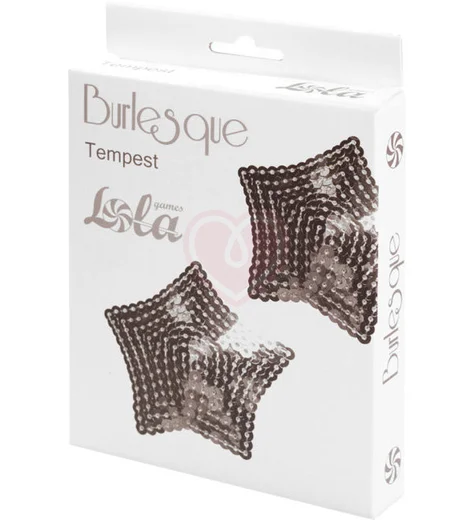 Пэстисы Burlesque Tempest звездочки из пайеток серебряные фото 2