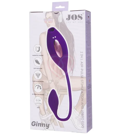 Вакуумный стимулятор клитора с виброяйцом Jos Ginny фиолетовый фото 8
