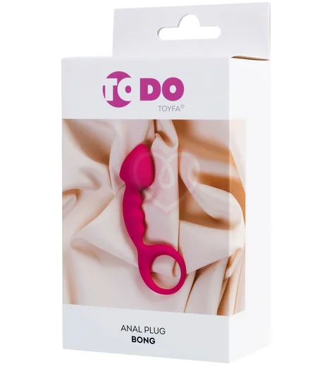 Анальная пробка с петлёй ToDo Bong розовая фото 4