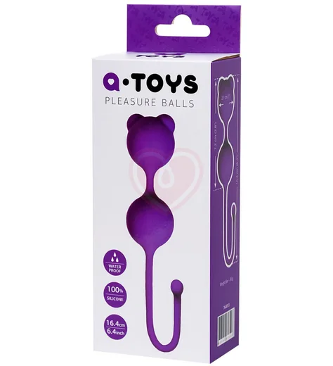 Двойные вагинальные шарики с хвостиком A-Toys by Toyfa Meeko фиолетовые фото 3