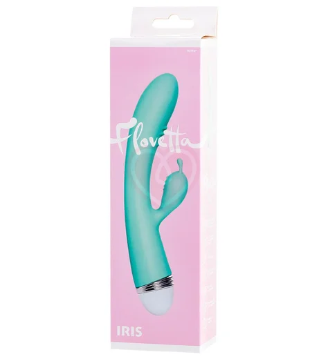 Вибратор с клиторальным стимулятором Flovetta Iris бирюзовый фото 2