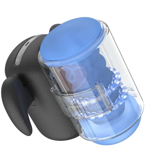 Робот-мастурбатор с массажными бусинами Amovibe Black Knight Massaging Beads фото 15