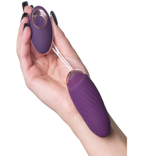Виброяйцо с имитацией фрикций и пультом ДУ Jos Bumpy фиолетовое фото 3
