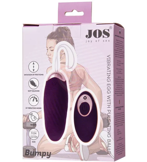 Виброяйцо с имитацией фрикций и пультом ДУ Jos Bumpy фиолетовое фото 5