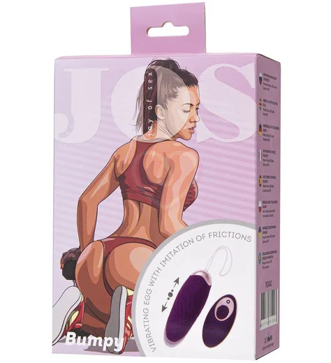 Виброяйцо с имитацией фрикций и пультом ДУ Jos Bumpy фиолетовое фото 6