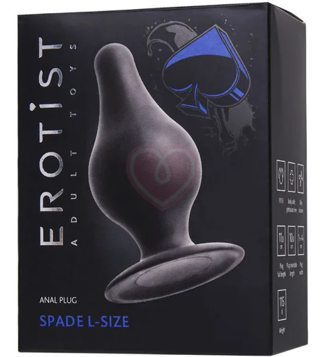 Анальная пробка в виде масти пики Erotist Spade L чёрная фото 4