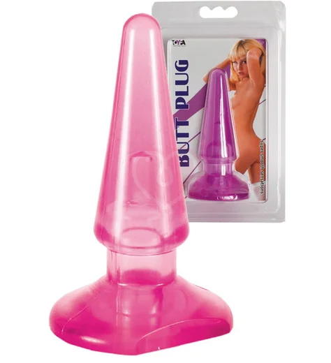 Простая анальная пробка Toyfa Butt Plug розовая фото 2