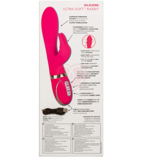 Мягкий вибратор-кролик Signature Ultra-Soft Rabbit розовый фото 7