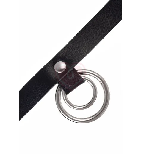 Чокер с двумя кольцами Pecado BDSM черный фото 5