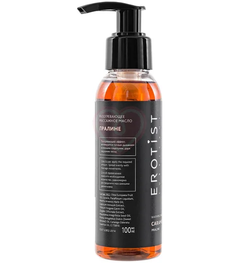 Разогревающее массажное масло Erotist Caramel Club пралине 100 мл фото 3