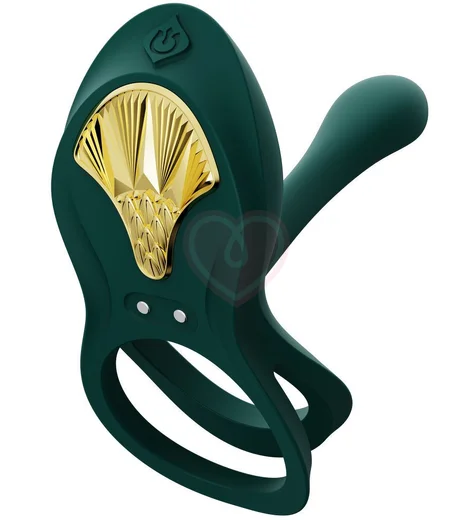 Эрекционное кольцо с вибрацией и пультом дистанционного управления Zalo Bayek зелёное фото 5