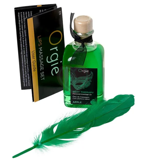 Масло для оральных ласк Orgie Lips Massage Set со вкусом яблока 100 мл фото 3