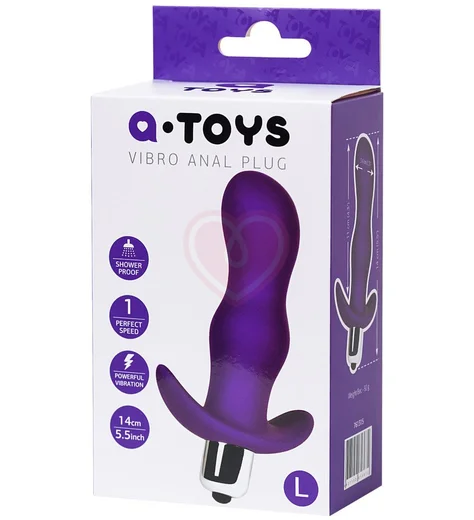 Анальная вибропробка A-Toys Vibro Anal Plug L фиолетовая фото 4
