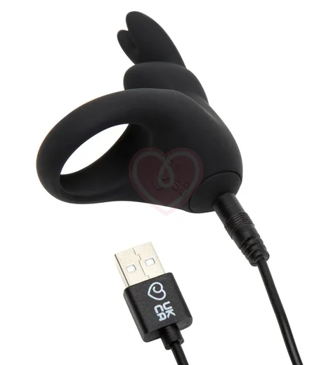 Эрекционное виброкольцо Happy Rabbit чёрное фото 4