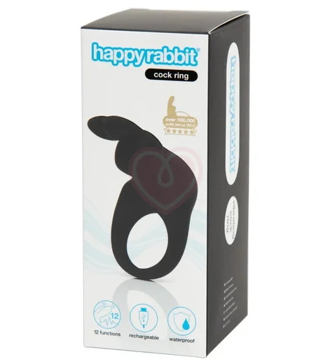 Эрекционное виброкольцо Happy Rabbit чёрное фото 5