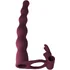 Вибронасадка для двойного проникновения со стимуляцией клитора Pure Passion Bunny 17 см бордовая фото 2