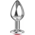 Анальная пробка с красным кристаллом Diamond Red Sparkle Large серебро фото 2