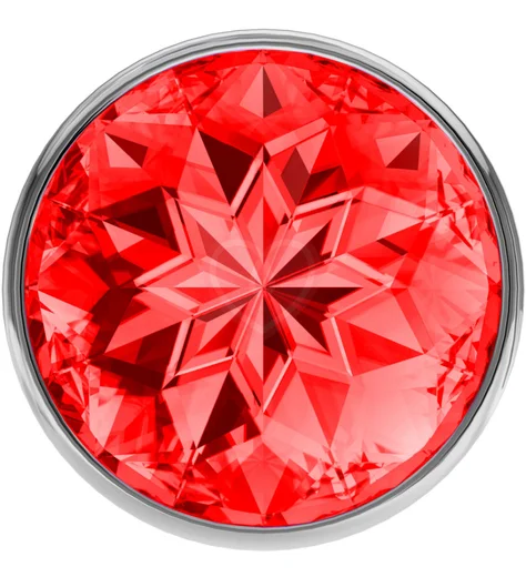 Анальная пробка с красным кристаллом Diamond Red Sparkle Large серебро фото 3