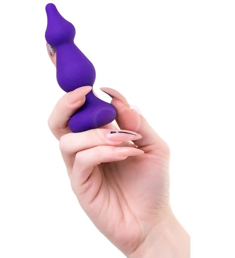 Фактурная анальная пробка ToDo Sholt фиолетовая фото 3