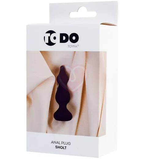 Фактурная анальная пробка ToDo Sholt фиолетовая фото 4