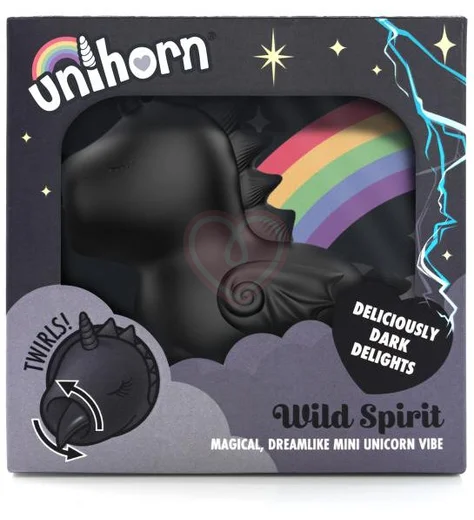 Клиторальный вибратор в виде единорога со стимуляцией язычком Unihorn Wild Spirit черный фото 8
