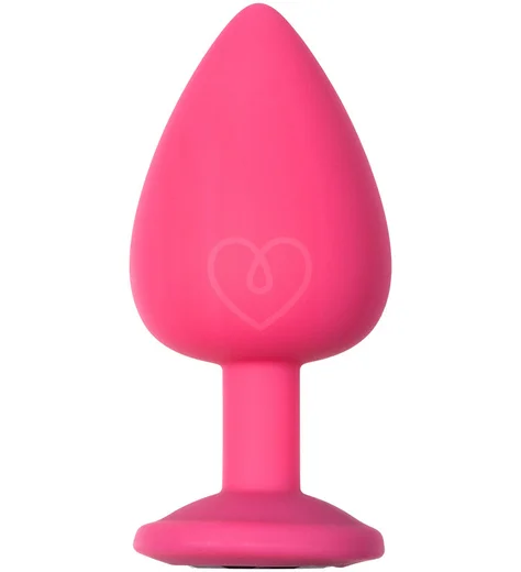 Большая анальная пробка Emotions Cutie Large розовая с черным кристаллом фото 2