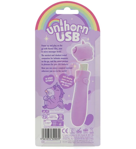 Вибропуля Unihorn Usb Karma Lilac с функцией пульсации фиолетовая фото 4